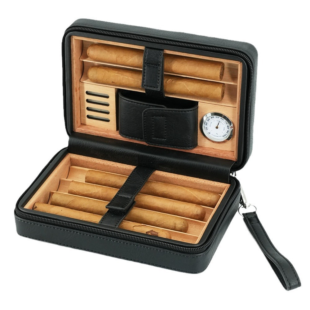 Cedar Wood Travel Cigar Case - Holds 6 Cigars