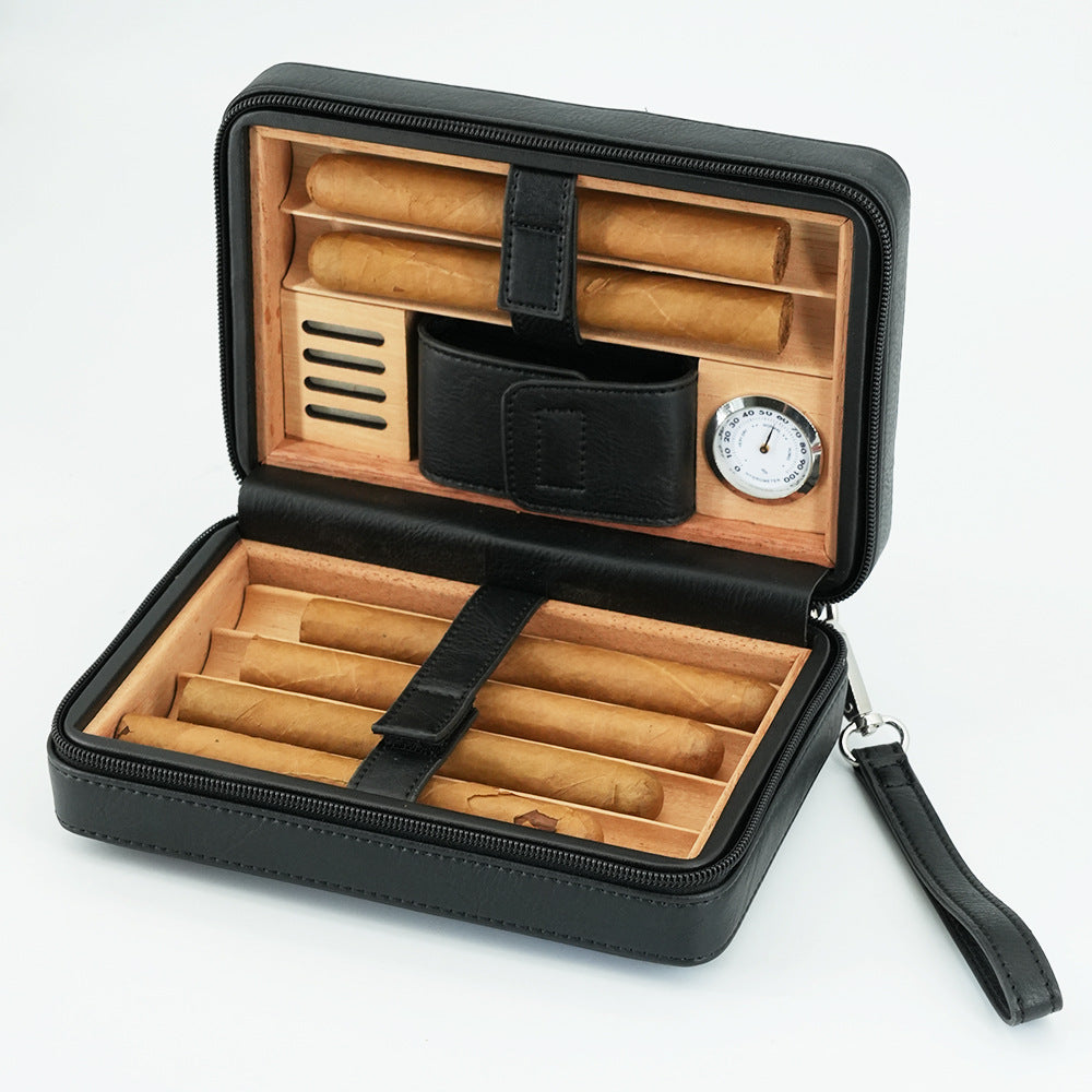 Cedar Wood Travel Cigar Case - Holds 6 Cigars