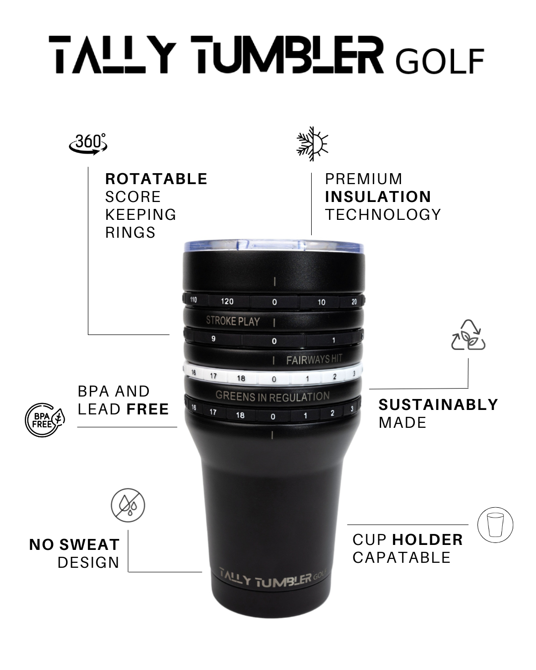 Golf Scorekeeper Tumbler 30oz